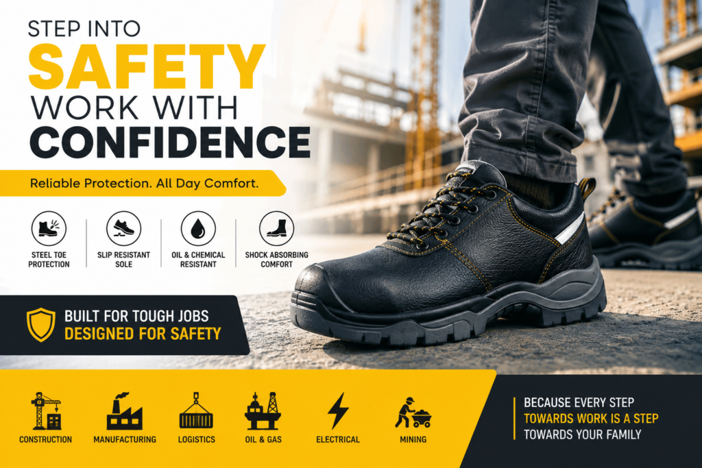 Udyogi Safety Shoes Distributor in Delhi | Genuine Industrial Safety Footwear by Om Enterprises
